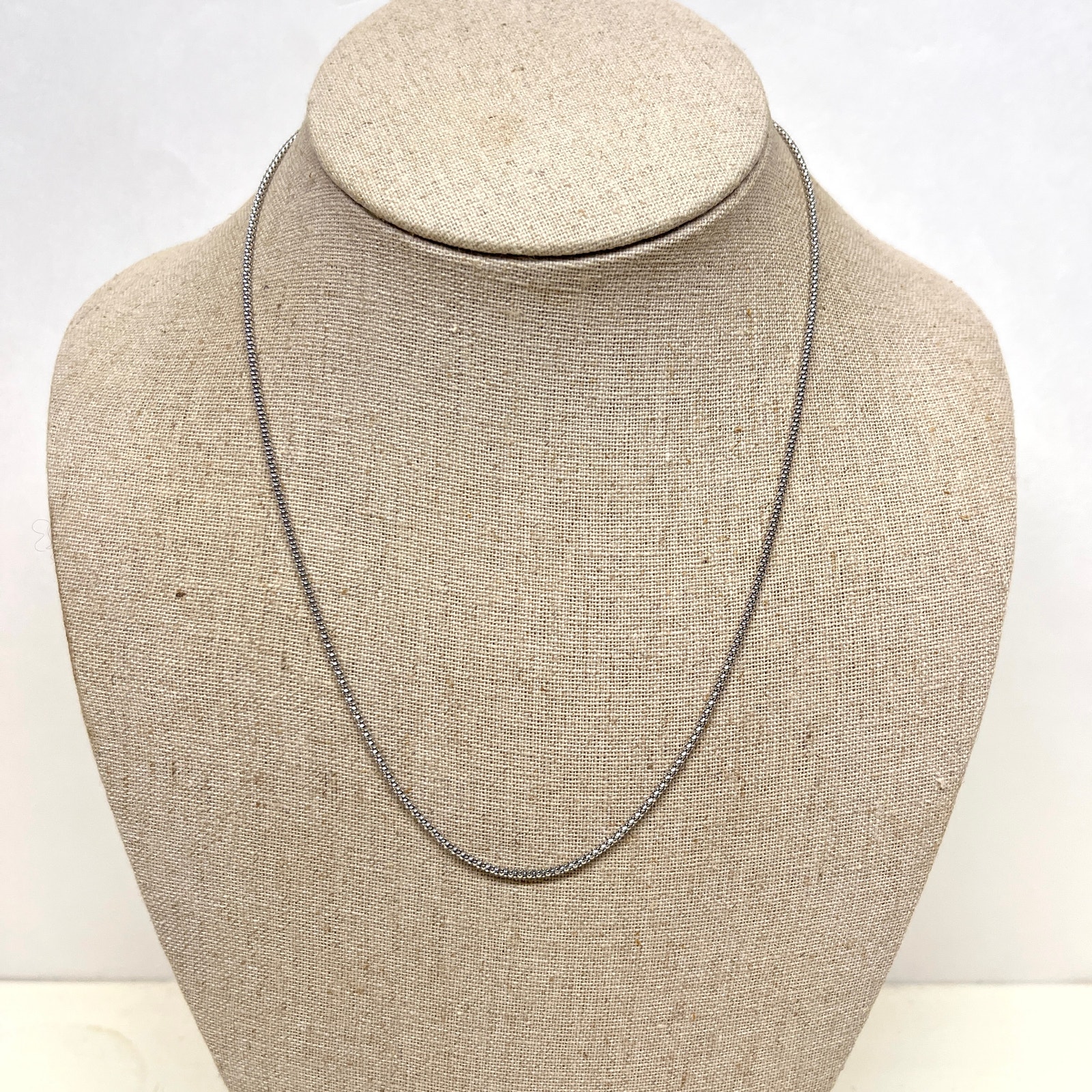 18" 14k Italian White Gold Braided Chain Necklace